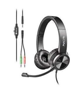 NGS MSX 11 Pro Auriculares con Microfono Flexible - Diadema Ajustable - Almohadillas Acolchadas - Control en Cable - Cable de 1.