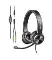 NGS MSX 11 Pro Auriculares con Microfono Flexible - Diadema Ajustable - Almohadillas Acolchadas - Control en Cable - Cable de 1.