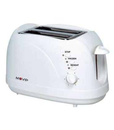 Muvip Tostadora de Pan 750W - Capacidad para 2 Rebanadas - 6 Niveles de Tostado - Funcion Calentar, Descongelacion y Recalentar.