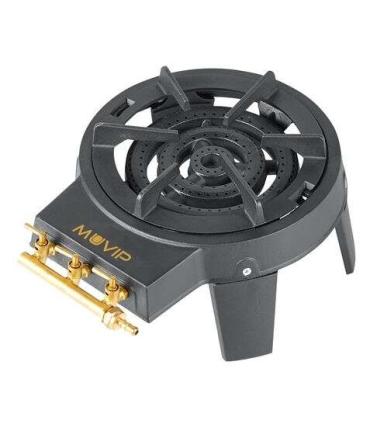 Muvip Fogon de Gas con 3 Distribuidores de Fuego - Llaves de Gas Independientes - 9kw de Potencia - Material: Hierro Fundido