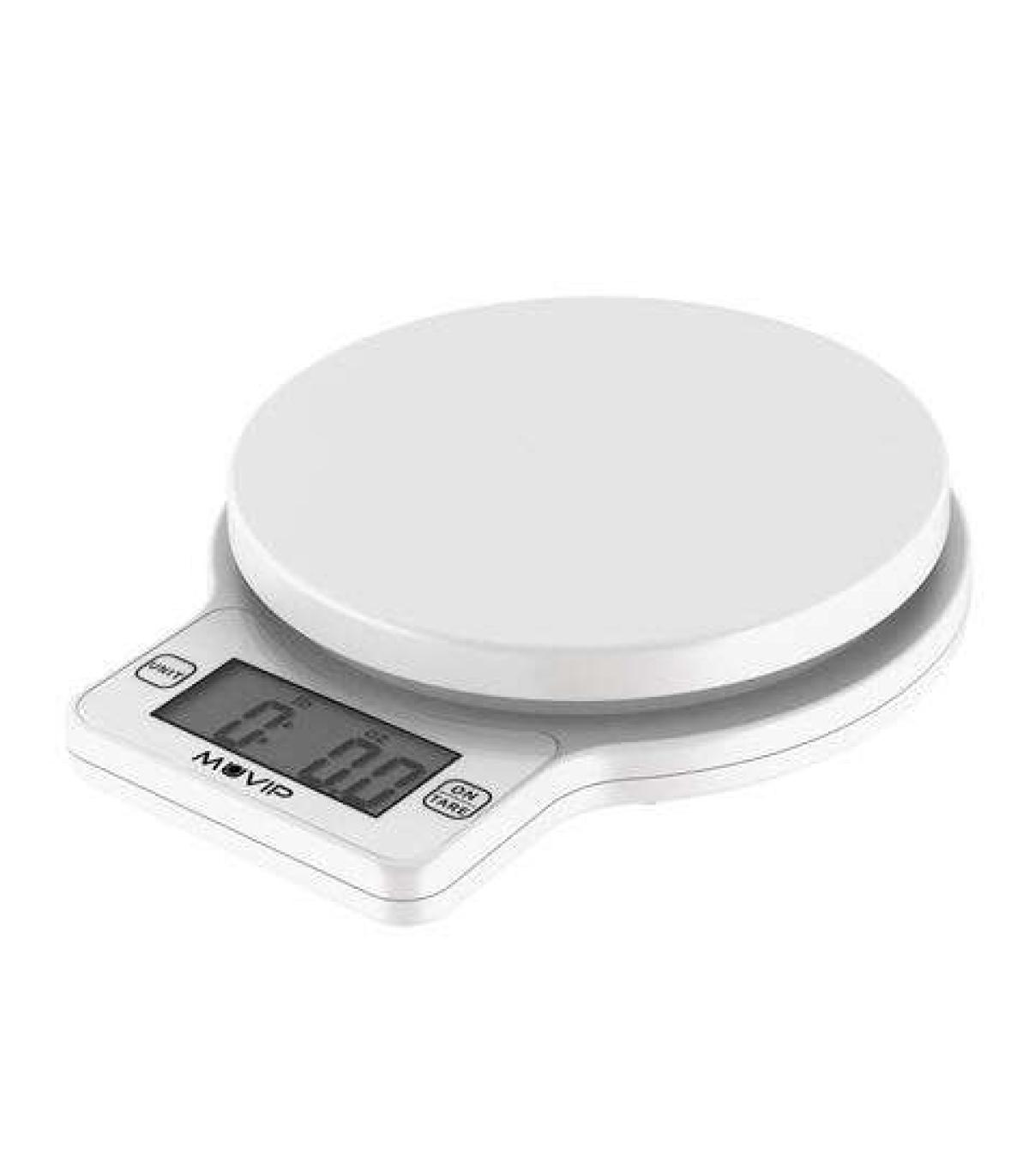Muvip Round Kitchen Bascula de Cocina Digital - Sensor de Alta Precision - Apagado Automatico - Peso Max. 5kg
