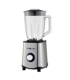 Muvip Batidora de Vaso 1300W 1.5L - 2 Velocidades - Cuerpo y Chuchillas de Acero Inoxidable - Funcion Pica Hielo - Bloqueo de Se