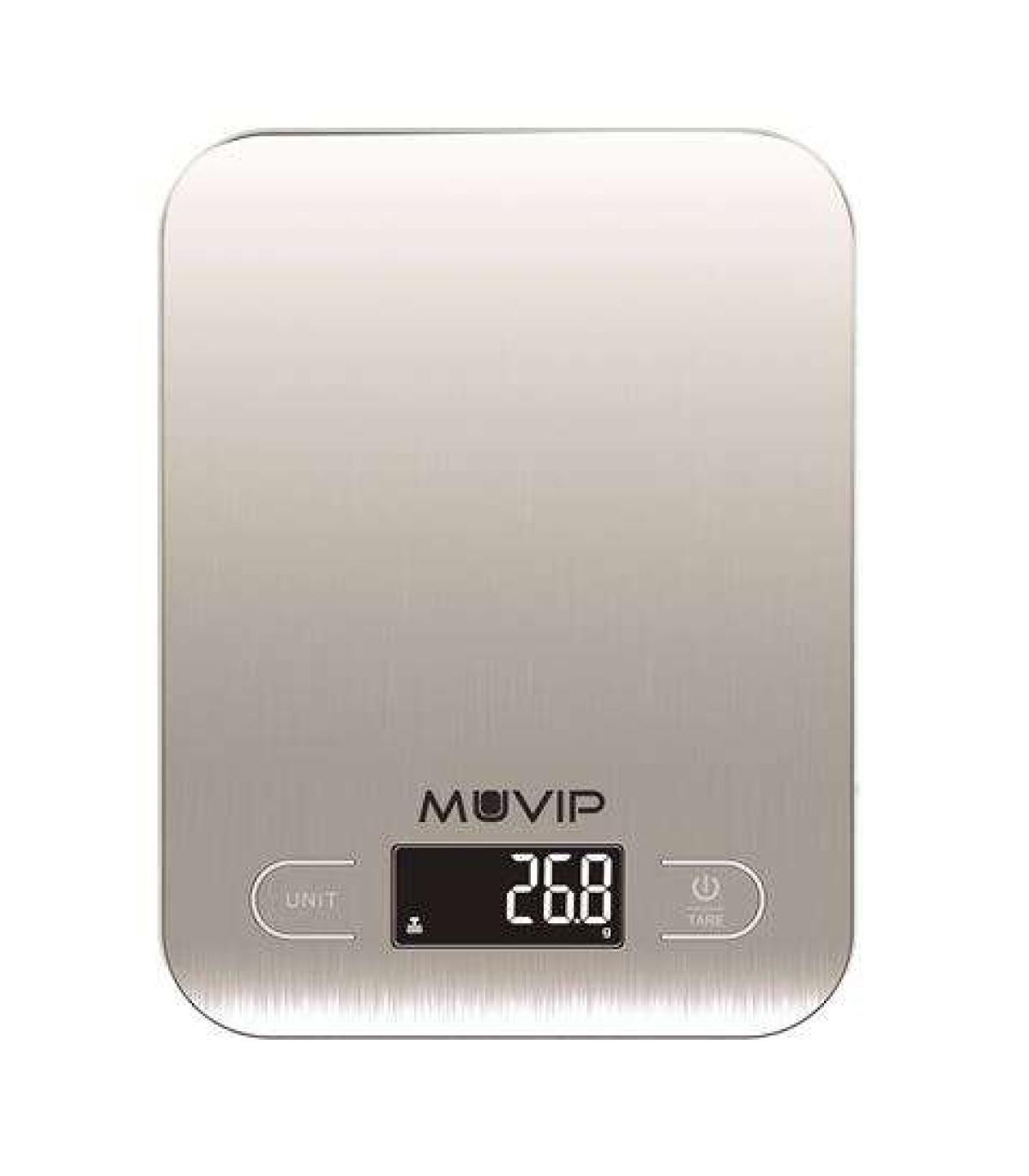 Muvip Luxury Bascula de Cocina Digital Bluetooth - Plataforma de Acero Inoxidable - Pantalla LCD - Sensor de Alta Precision - Ap