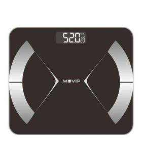 Muvip Body Muscle Bascula de Baño Digital Bluetooth - Pantalla LCD - Plataforma de Cristal Templado - 10 Memorias - Peso Max. 18