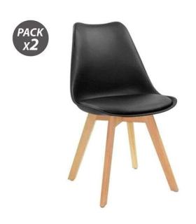 Muvip Pack 2 Sillas Design D200 - Color Negro