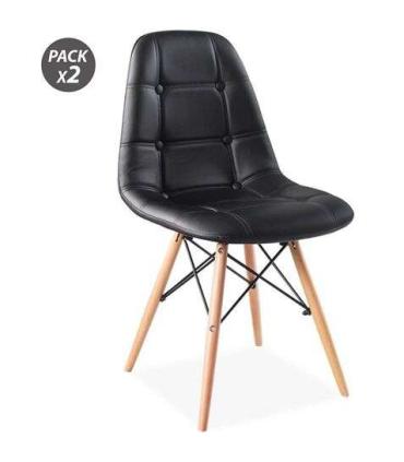 Muvip Pack 2 Sillas Design D300 - Color Negro