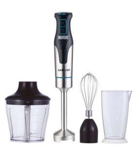 Muvip Batidora de Mano Inox 1200W + Accesorios - 2 Velocidades - Control de Velocidad - Cuerpo de Acero Inoxidable