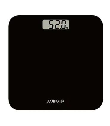 Muvip Bascula Digital de Baño - Capacidad 180Kg - Sensores Alta Precision - Color Negro
