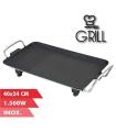 Muvip Plancha de Asar Electrica 1500W - 2 Zonas Lisa y Grill - Placa Antiadherente - Asas Tacto Frio - Termostato Extraible - Su