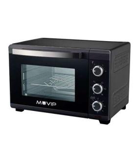 Muvip Horno 1600W 25L - Regulador de Temperatura 100º-230º - Exterior de Acero con Revestimiento - Selector de Tiempo - Puerta..