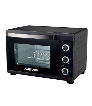 Muvip Horno 1600W 25L - Regulador de Temperatura 100º-230º - Exterior de Acero con Revestimiento - Selector de Tiempo - Puerta..