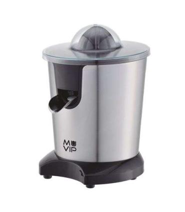 Muvip Exprimidor Electrico Inox 600W - Cuerpo y Filtro de Acero Inoxidable - Sistema Antigoteo - 2 Tamaños de Conos