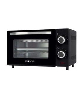 Muvip Horno de Sobremesa 650W 10L - Regulador de Temperatura 100º - 230º - Puerta de Cristal Templado - Cuerpo de Acero Inoxidab