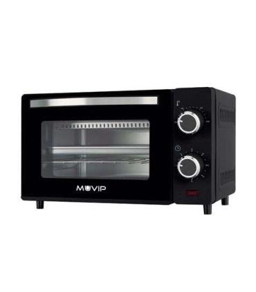 Muvip Horno de Sobremesa 650W 10L - Regulador de Temperatura 100º - 230º - Puerta de Cristal Templado - Cuerpo de Acero Inoxidab