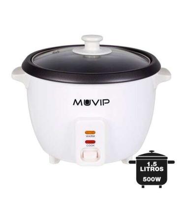 Muvip Arrocera - Capacidad 1.5 Litros - Potencia 500W - Sistema de Coccion y Calentamiento - Recipiente Interior de Aluminio Ant