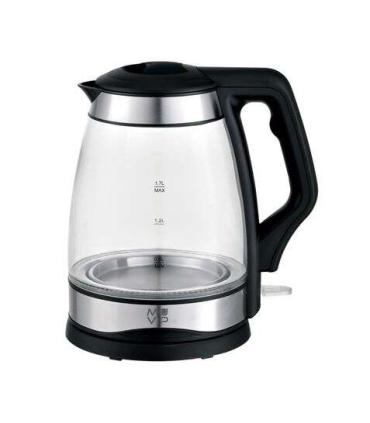 Muvip Hervidor de Agua Cristal Inox 1.7 Litros 2200W - Indicador de Nivel de Agua - Base Giratoria 360º - Color Negro