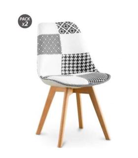 Muvip Pack 2 Sillas Design D400 - Tela Patchwork
