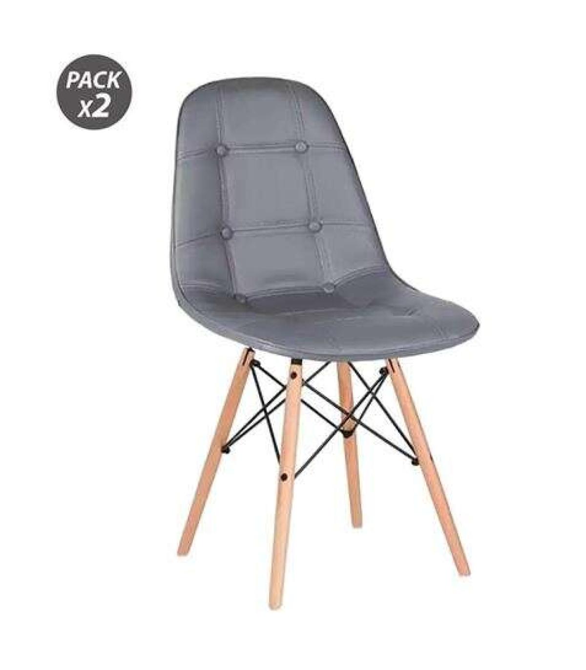 Muvip Pack 2 Sillas Design D300 - Color Gris