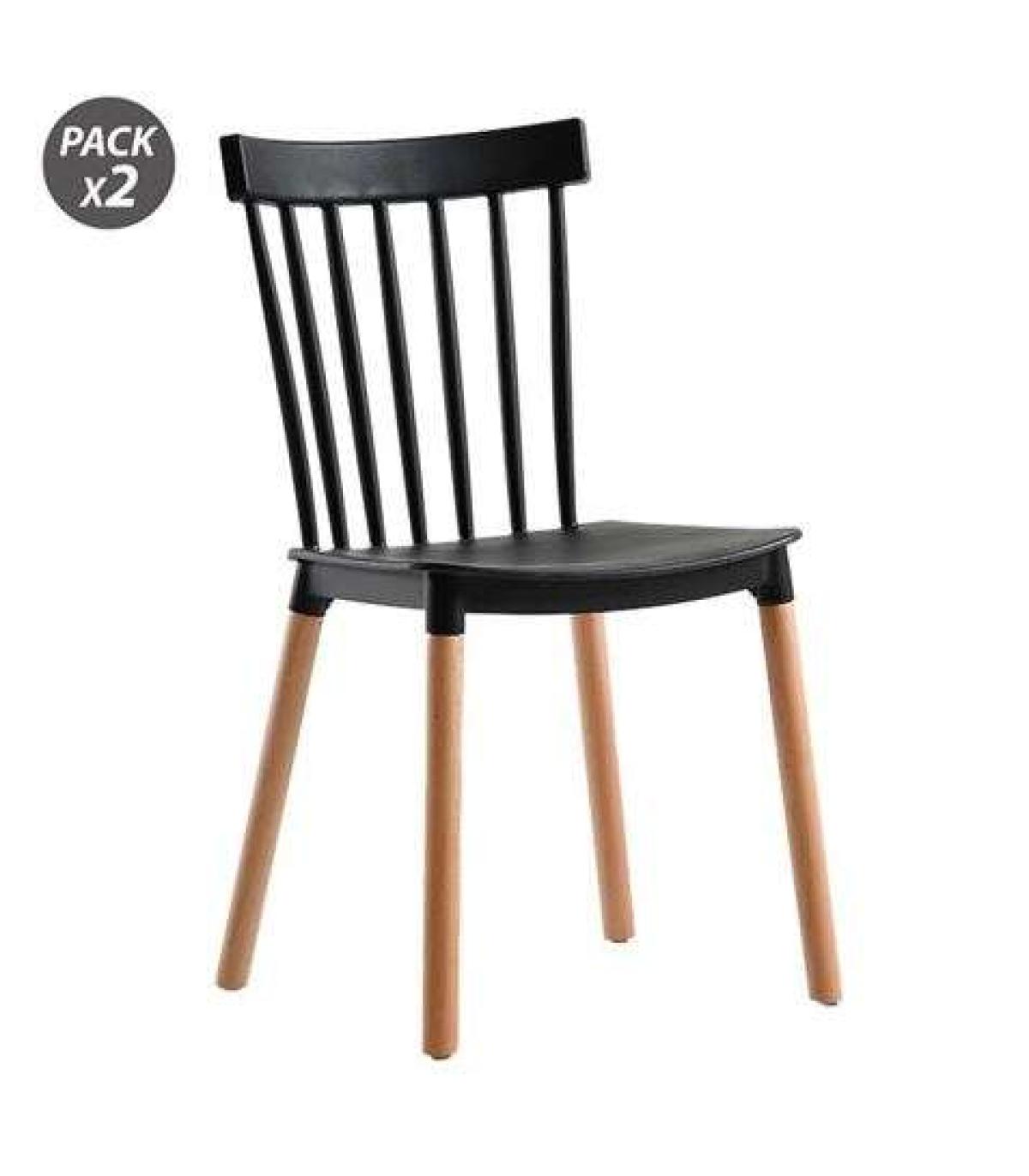 Muvip Pack 2 Sillas Design D800 - Color Negro