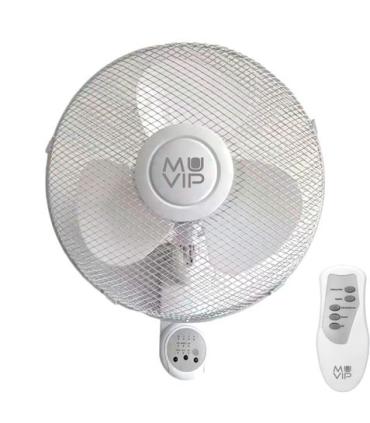 Muvip Ventilador de Pared - 45W - 3 Velocidades - Mando a Distancia - Color Blanco