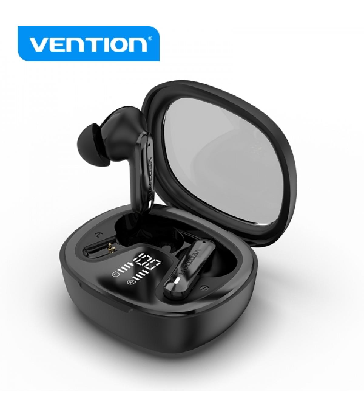 Vention Auriculares Bluetooth 5.3 con Estuche de Carga - 7h Autonomia - LED Display AIR A01 - Color Negro
