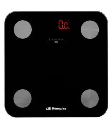 Orbegozo PB 3000 Bascula Electronica de Baño - Diseño de Cristal - Pantalla LED - Activacion Tactil - Capacidad 180kg - Indicado