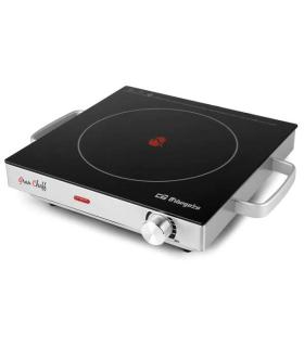 Orbegozo PCE 5000 Placa Vitroceramica Portatil - Potencia 2000W - Termostato Regulable - Superficie de Coccion 20.5cm - Segura..