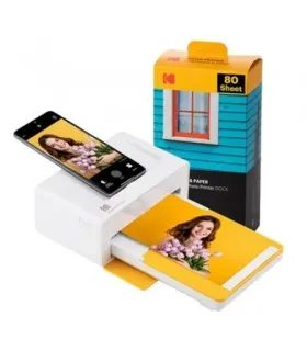 Kodak Dock Plus Pack de Impresora Fotografica Portatil Bluetooth + 80 Hojas de Papel Fotografico 10x15cm - Formato de Impresion.