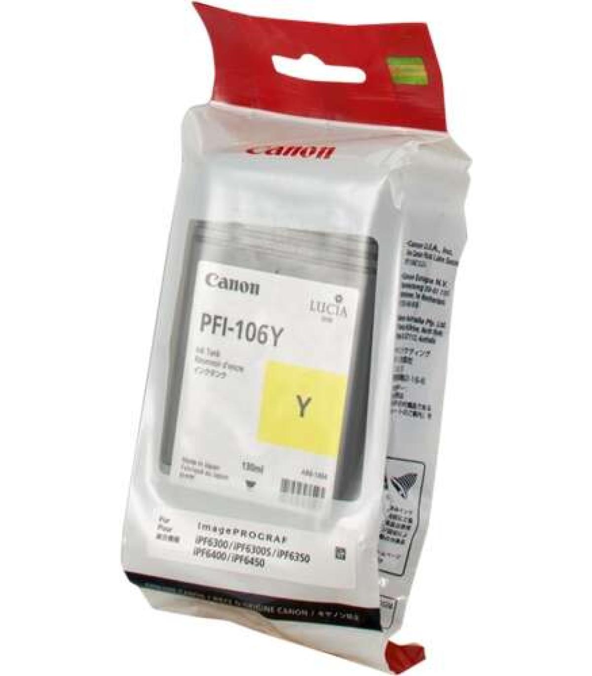 Canon PFI106 Amarillo Cartucho de Tinta Original - PFI106Y/6624B001