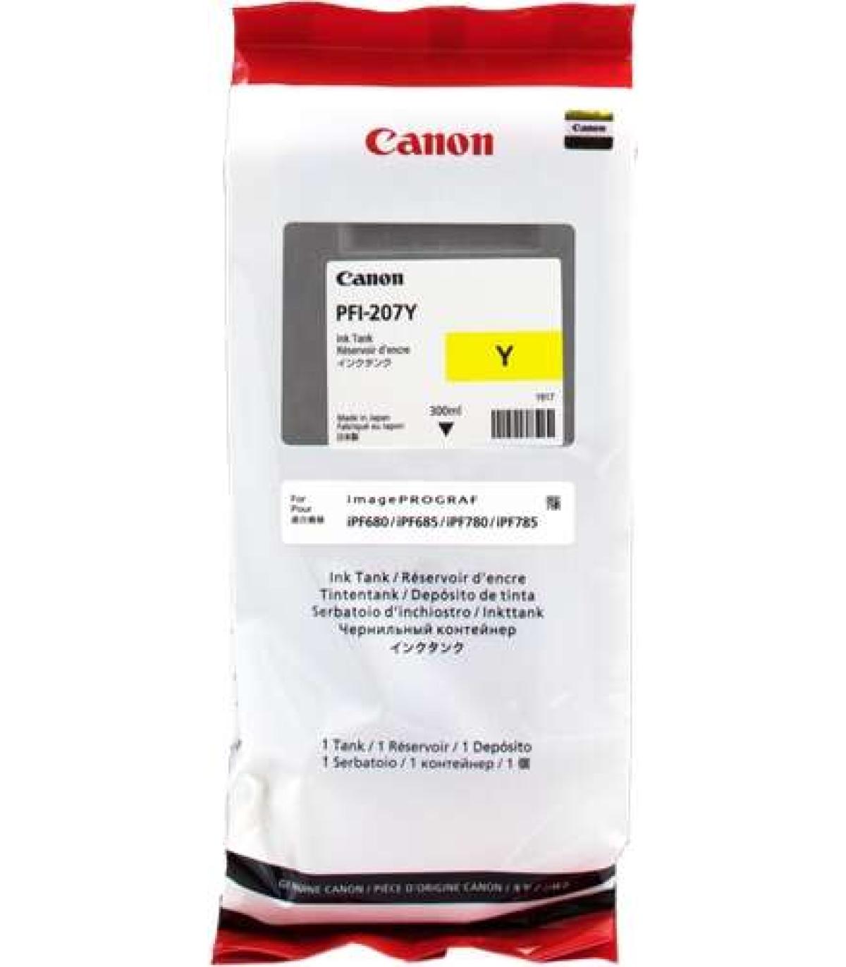 Canon PFI207 Amarillo Cartucho de Tinta Original - PFI207Y/8792B001