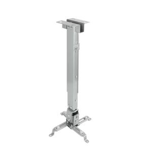 Tooq Soporte Universal de Techo para Proyector - Inclinable y Giratorio - Peso Max 20Kg - Color Plata