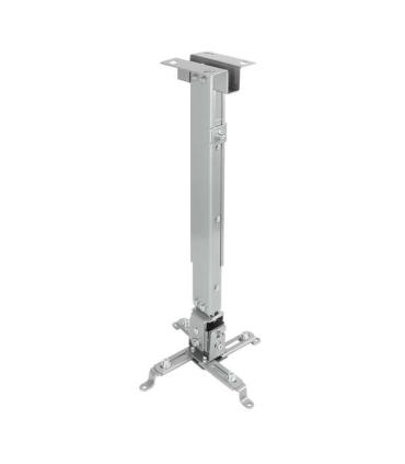 Tooq Soporte Universal de Techo para Proyector - Inclinable y Giratorio - Peso Max 20Kg - Color Plata