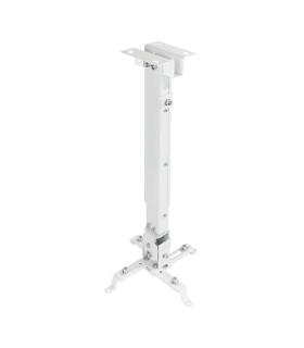 Tooq Soporte Universal de Techo para Proyector - Inclinable y Giratorio - Peso Max 20Kg - Color Blanco