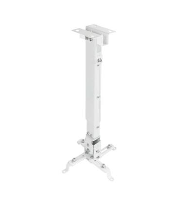 Tooq Soporte Universal de Techo para Proyector - Inclinable y Giratorio - Peso Max 20Kg - Color Blanco