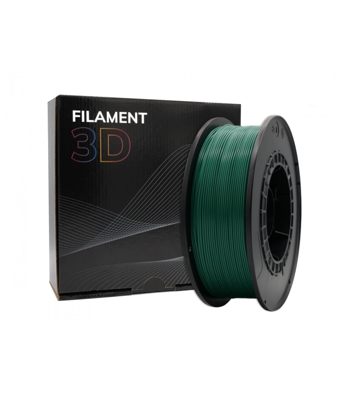 Filamento 3D PLA - Diametro 1.75mm - Bobina 1kg - Color Verde Oscuro