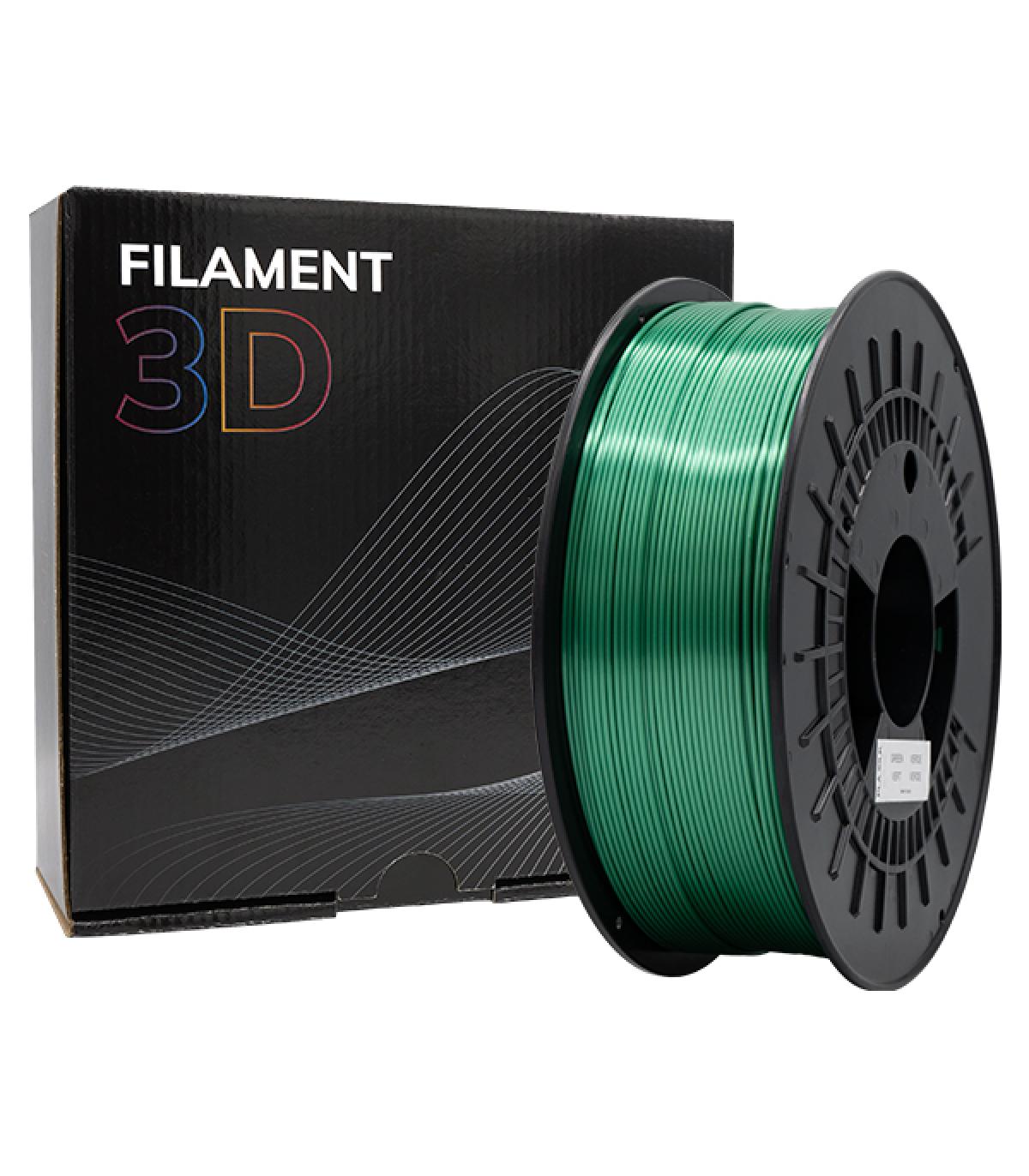 Filamento 3D PLA SILK - Diametro 1.75mm - Bobina 1kg - Color Verde