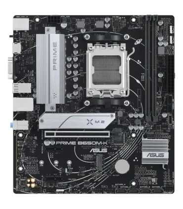 Asus Prime B650M-K Placa Base AMD AM5 2x DDR5 - HDMI, M.2, PCIe 4.0, 4x Sata III, USB 2.0, 3.2, RJ-45, VGA, Factor MicroATX
