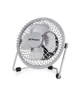 Orbegozo PW 1025 Mini Ventilador de Sobremesa - Potente y Silencioso - Conexion USB 2 en 1 - Aspas Metalicas de 10cm
