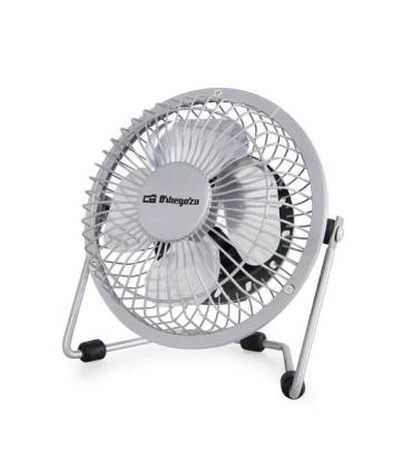 Orbegozo PW 1025 Mini Ventilador de Sobremesa - Potente y Silencioso - Conexion USB 2 en 1 - Aspas Metalicas de 10cm