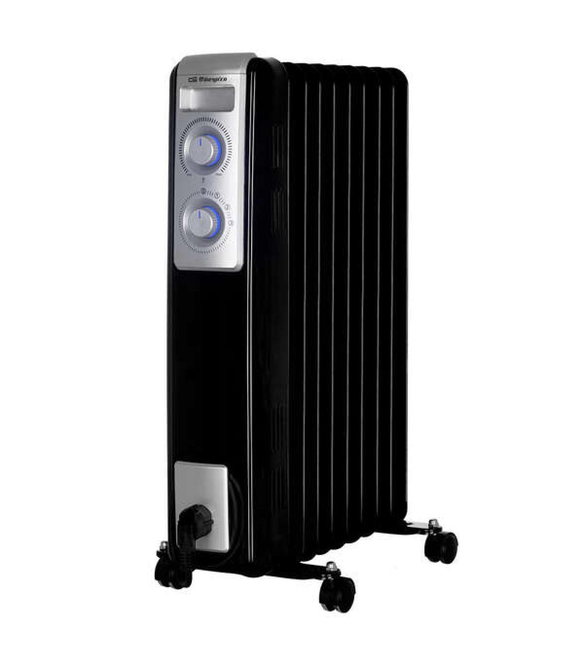 Orbegozo RN-2000 Radiador de Aceite Potente y Silencioso - Potencia Maxima 2000W - 9 Elementos Calorificos - 3 Potencias de Calo