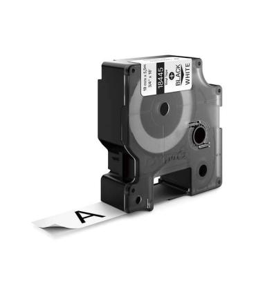 Dymo ID1-19 18445 Cinta de Etiquetas de Vinilo Industrial Original para Rotuladora - Texto negro sobre fondo blanco - Ancho 19mm