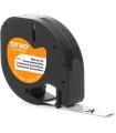 Dymo LetraTag S0718850 Cinta de Etiquetas Textiles de adhesion por plancha Original para Rotuladora - Texto negro sobre fondo bl