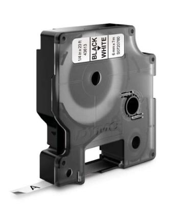 Dymo D1 Cinta de Etiquetas Original para Rotuladora - Texto negro sobre fondo blanco - Ancho 6mm x 7 metros - S0720780