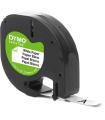 Dymo LetraTag S0721510 Cinta de Etiquetas Original para Rotuladora - Texto negro sobre fondo blanco - Ancho 12mm x 4 metros (912