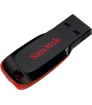 Sandisk Cruzer Blade Memoria USB 2.0 64GB - Sin Tapa - Color Negro/Rojo (Pendrive