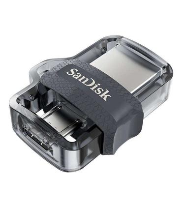 Sandisk Ultra Dual Drive m3.0 Memoria USB 3.0 y Micro USB 32GB - Hasta 150MB/s de Lectura - Color Transparente/Negro (Pendrive