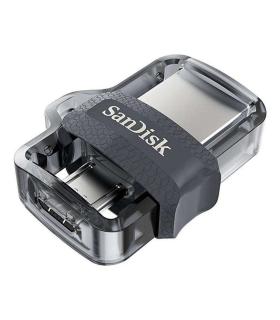 Sandisk Ultra Dual Drive m3.0 Memoria USB 3.0 y Micro USB 64GB - Hasta 150MB/s de Lectura - Color Transparente/Negro (Pendrive