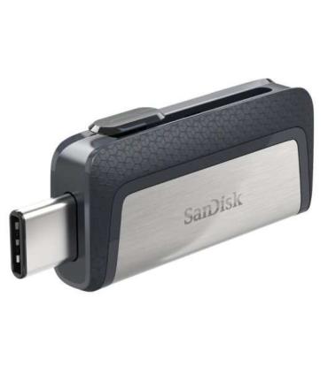 Sandisk Ultra Dual Memoria USB-C y USB-A 32GB - Hasta 150MB/s de Lectura - Diseño Metalico - Color Acero/Negro (Pendrive
