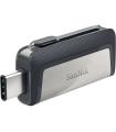 Sandisk Ultra Dual Memoria USB-C y USB-A 64GB - Hasta 150MB/s de Lectura - Diseño Metalico - Color Acero/Negro (Pendrive)