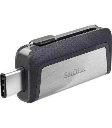 Sandisk Ultra Dual Memoria USB-C y USB-A 128GB - Hasta 150MB/s de Lectura - Diseño Metalico - Color Acero/Negro (Pendrive